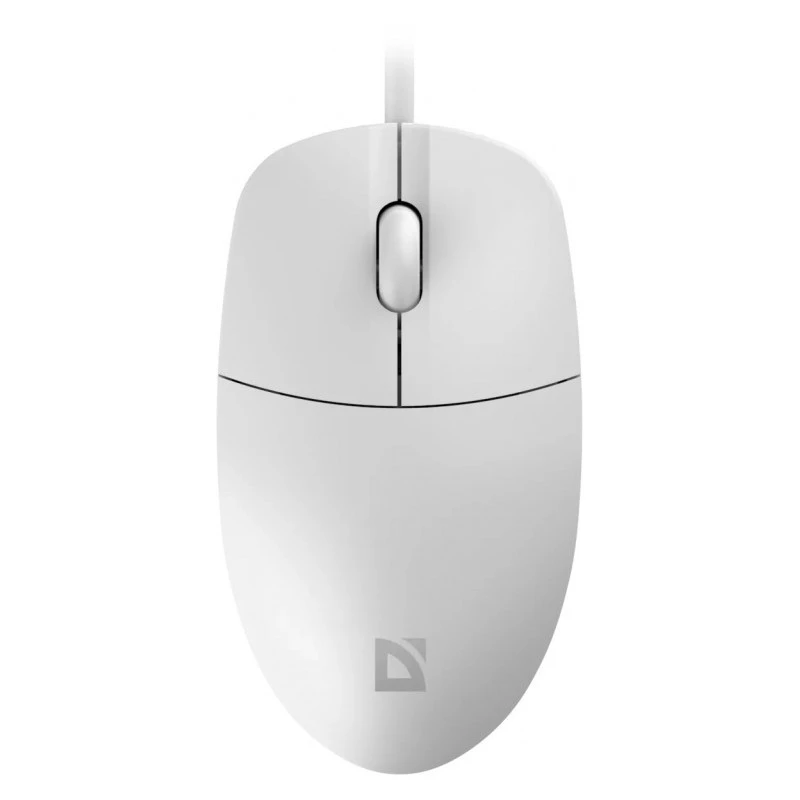 Wired mouse DEFENDER AZORA MB-24 — ambidextrous USB optical, 1200 DPI, 3 resolution modes, white, 109×86×34 mm