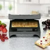 Sandwich maker Rommelsbacher SWG 700 – compact 3-in-1 electric press with 3 interchangeable plates (sandwich, Belgian waffle, grill), stainless steel accents
