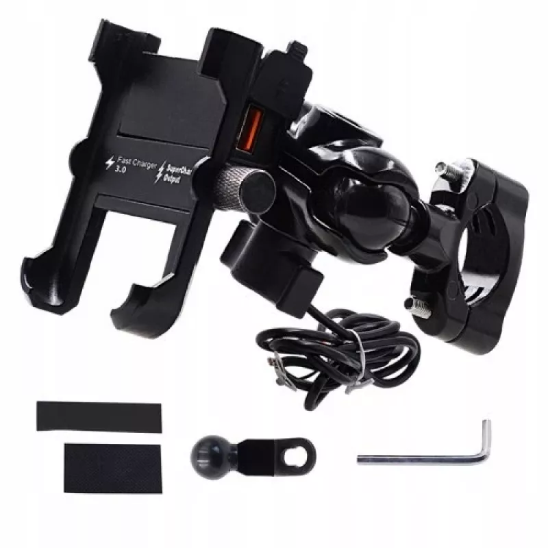 Motorbike Phone Holder Freedconn MC10 + BM2R Head Tube Attachment