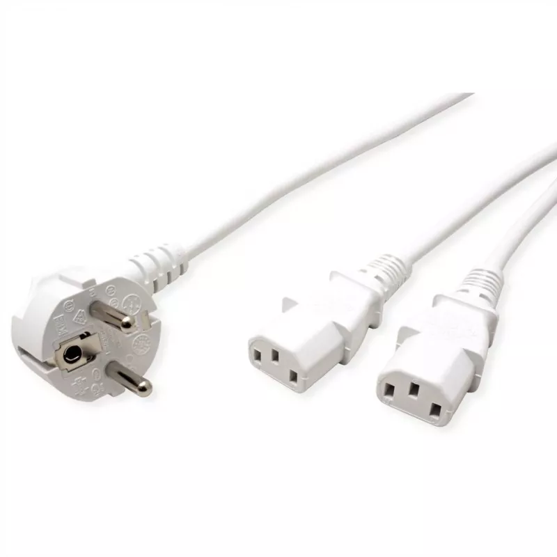 ROLINE 19.08.1023 Power Cable White 2 m CEE7/7 IEC C13 (19.08.1023)