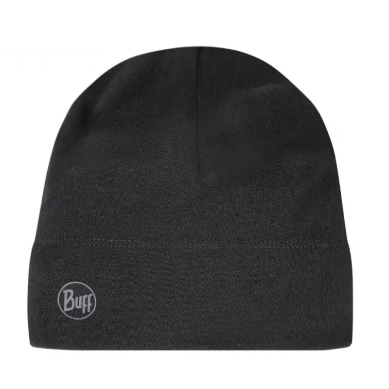 Beanie hat Buff Merino Midweight — Solid Black, one size, merino wool, autumn/winter, sport