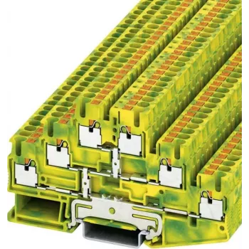 Phoenix Contact Push-In Dreistock-Protective Earth Terminal PT-PE PT 2,5-3PE Green-Yellow Contents: 1 pc(s) (3210525)
