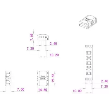 LED strip connector 4‑pin EUROLITE 50530069 for 10 mm RGB LED strips