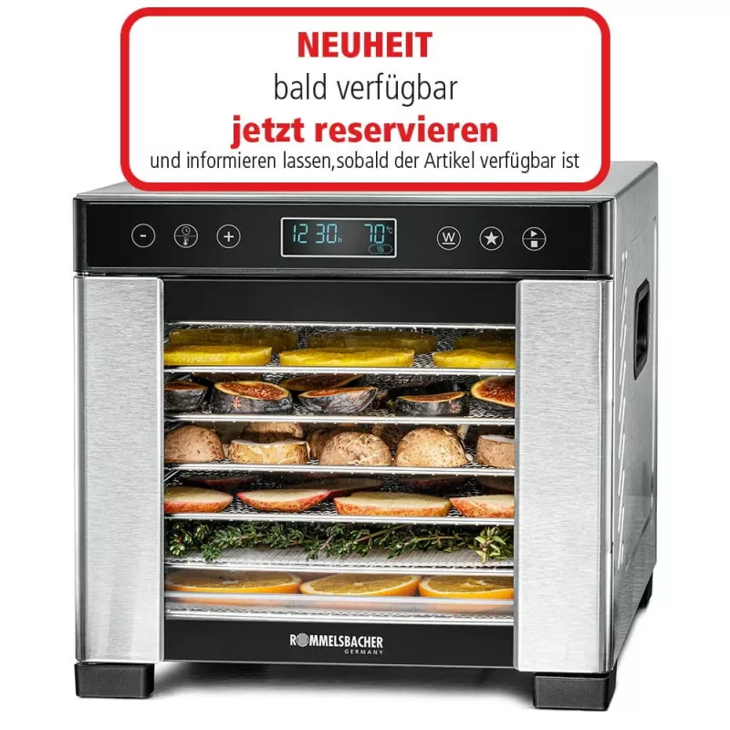 Food dehydrator Rommelsbacher DA 650 600 W stainless steel, 0.5 m², 35–75 °C, 7 trays