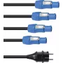 Power cable EUROLITE P-Con 1-4 3x2.5mm² — mains splitter cable for powering multiple devices