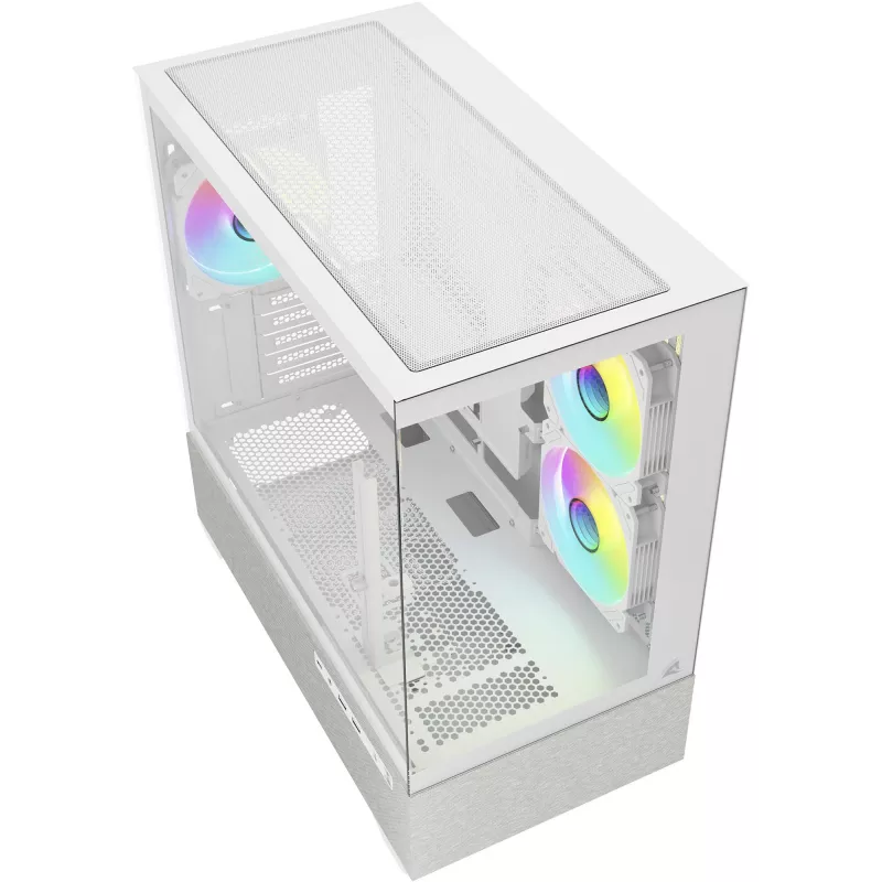 Sharkoon MK7 ARGB mATX Case 2xGlass White
