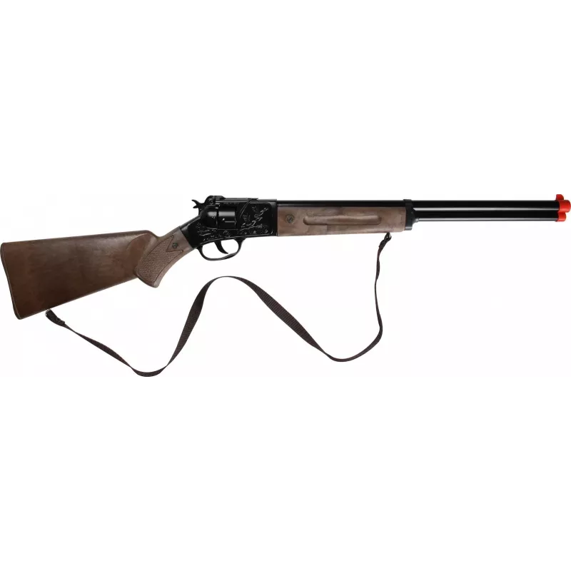 Toy metal shotgun Pulio 15597/6, 12-round, spring-powered dart launcher