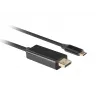 Video cable adapter LANBERG CA-CMDP-10CU-0030-BK, 3 m, USB Type-C to DisplayPort, 4K@60Hz/144Hz support