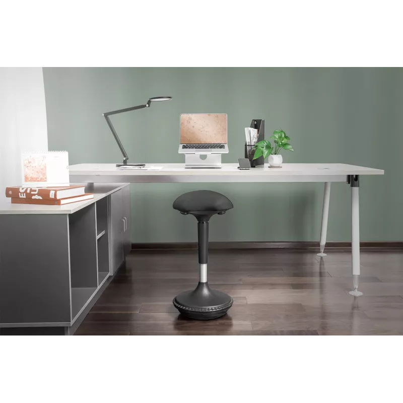 DIGITUS Ergonomic Stool / Standing Aid, Height-Adjustable with Gas Pressure Spring, Black