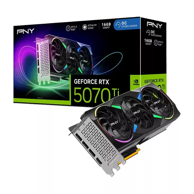 PNY GeForce RTX 5070 Ti EPIC-X RGB 16GB GDDR7 Graphics Card