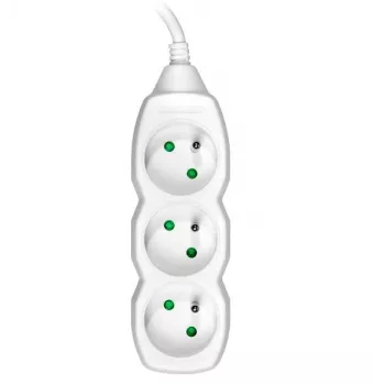 TRACER PowerCord Extension Lead 1.5m 3 sockets white