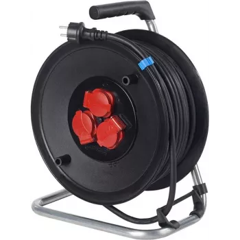 Cable reel Schwabe 10132 — 25 m H07RN-F 3G2.5, retractable power cable reel