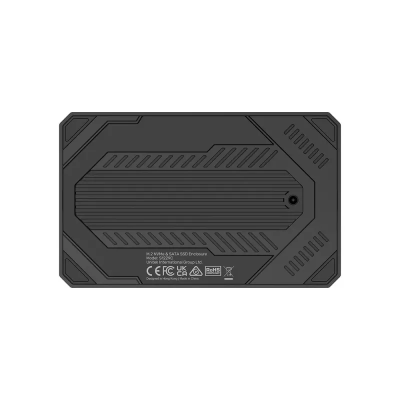 External Storage Drive Enclosure Unitek S1229CBK01 for M.2 NVMe and SATA SSD, Black