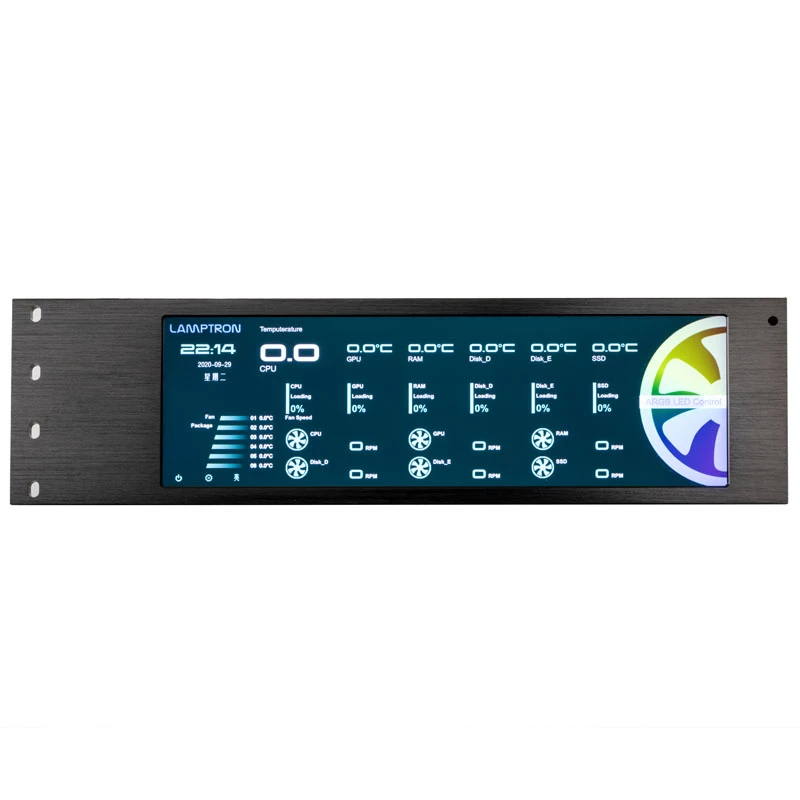 Lamptron CU135 Fan Controller + RGB Controller with Display, ARGB - Black