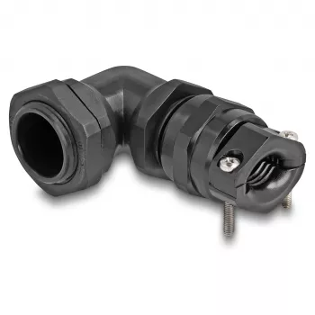 DeLOCK Cable Gland 90° angled PG16 black strain relief