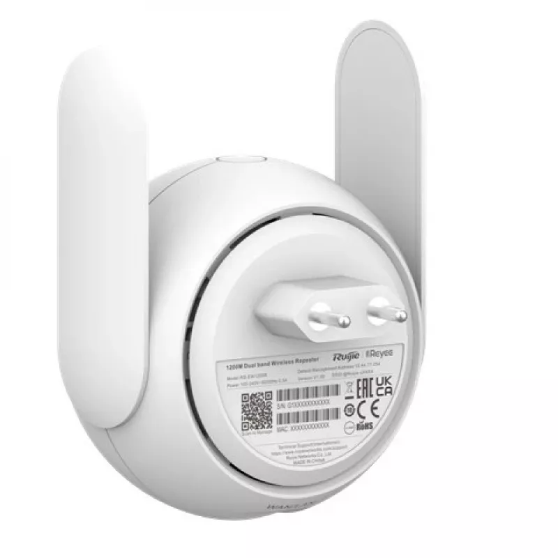 Mesh Wi‑Fi system RUIJIE RG‑EW1200R Dual‑band Wi‑Fi 5, 2× external antennas, 24‑device support, 1× LAN port, white