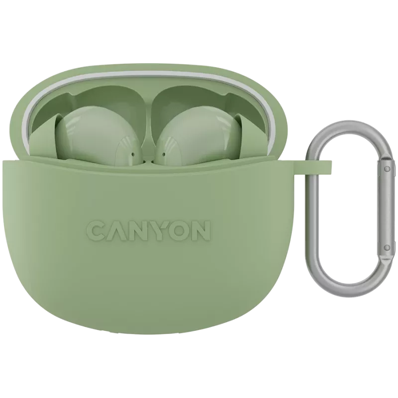 CANYON In-Ear Headphones TWS-5, Green Bluetooth 5.3, touch control, charging input: USB-C