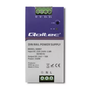 DIN rail power supply QOLTEC 50997 240W 24V 10A