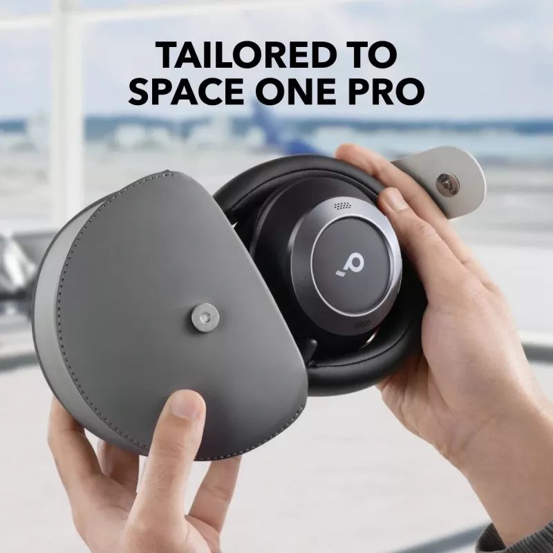 Headphones case Anker Soundcore Space One Pro with magnetic metal buttons, gray