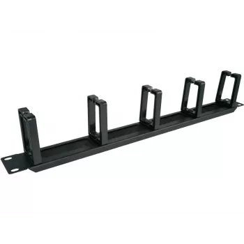 Alantec PK048 1U 19 cable organizer with brushed grommet, 5 plastic holders
