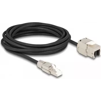 DeLOCK Cable RJ45 plug field assembly to Keystone Module RJ45 jack Cat.6A 5 m