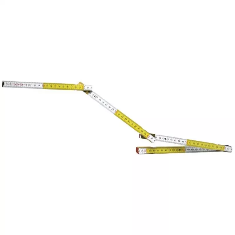 Folding ruler STANLEY 0-35-458, wooden, 2 m, 17 mm width, white/yellow