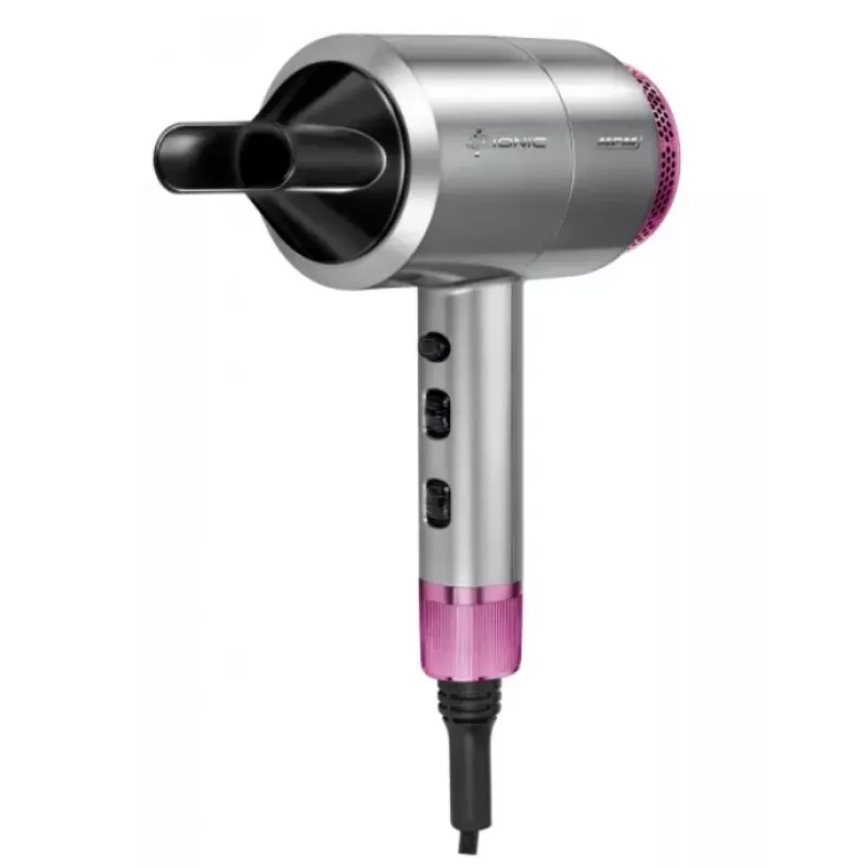 Hair dryer MPM MSW-22 1800W, 3 heat levels, 2 speeds, ionic, concentrator, 1.8 m cord, silver
