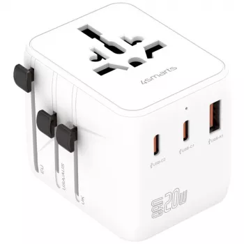Travel adapter 20W GaN Nomad 2xUSB-C + 1xA
