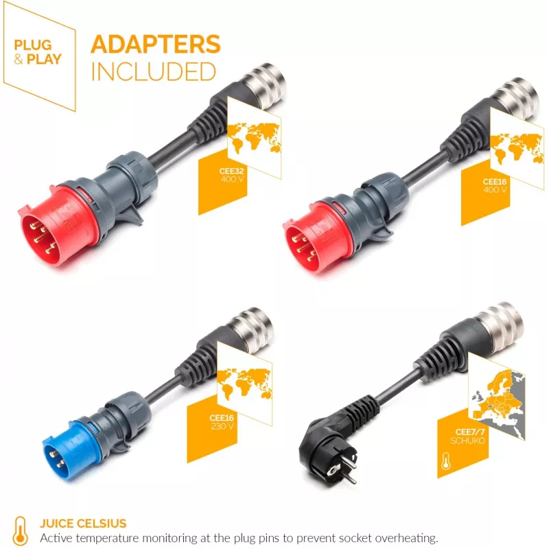 Juice Technology JUICE BOOSTER 3 air Country EU Traveller Set (Anthracite/black, 1,4 - 11 kW, 3,1 Meter Cable)