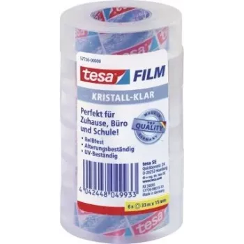 Adhesive tape Tesa 57726-00000-01 15 mm x 33 m transparent, pack of 6