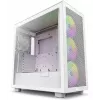 PC Case NZXT H7 Flow RGB Midi Tower White — Tempered Glass, EATX, Front 3×120mm, USB-C