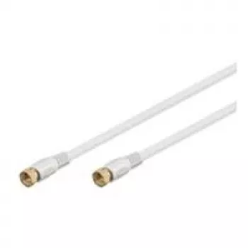 Wentronic Goobay SAT Connection Cable, 100% Shielded, Gold-Plated, White, 3.5 m - F-Plug F-Plug (67292)