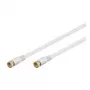 Wentronic Goobay SAT Connection Cable, 100% Shielded, Gold-Plated, White, 3.5 m - F-Plug F-Plug (67292)