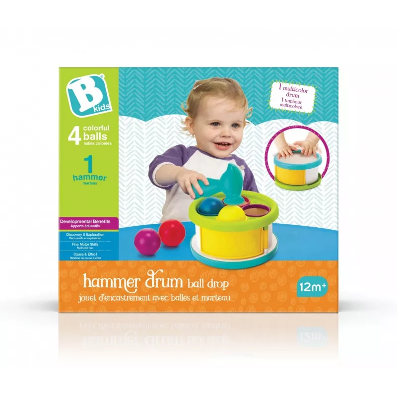 Ball Drop Hammer Toy B-kids 1164883N with Colorful Balls and Musical Sounds