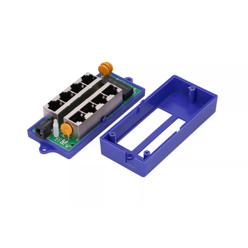 PoE Injector Extralink Gigabit 4-Port, 4x 1000Mb/s RJ45, 48V, Blue/Black