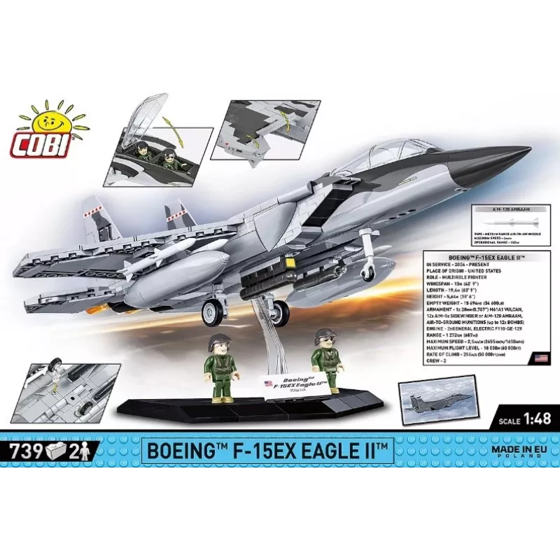 Cobi Building Blocks Boeing F-15EX Eagle II model set COIB-5900, collectible scale construction kit