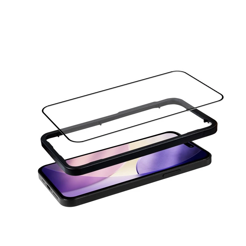 Tempered glass screen protector installation frame by Crong for iPhone 17 (model CRG3DAGIP1763)