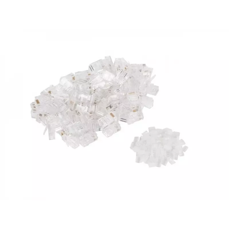 LANBERG RJ-45 wire connector PLU-6000 for Cat6 U/UTP cables, translucent/white, pack of 100