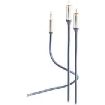 shiverpeaks FLEXLINE Audiokabel, 2 x Cinchstecker - 3,5 mm Klinkenstecker, 5,0 m, hochflexibel, vergoldete - 1 Stück (FL31-32051)