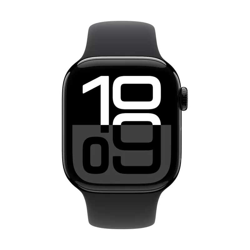 Watch Series 10 GPS + Cellular 42 mm Jet Black Aluminium Case with Black Sport Band - M/L