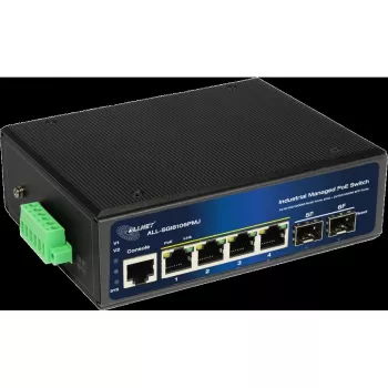 Industrial PoE Switch ALLNET ALL-SGI8106PMJ-BT — 6-port (4 PoE+), rugged metal chassis