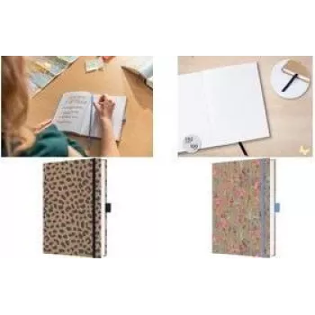 Sigel Notebook JOLIE Pure Wildflowers A5 ruled brown/pink/Blue/lilac Hardcover 192 - A5 (JN853)