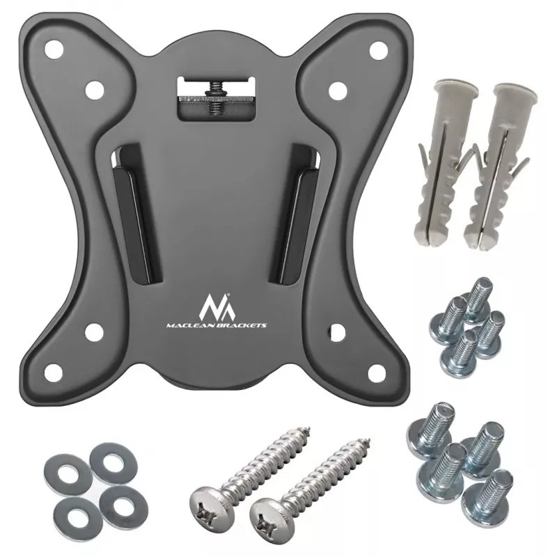 TV wall mount MACLEAN MC-715A for 13–27 inch TVs, VESA up to 100x100 mm, max load 25 kg, black