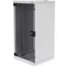 DIGITUS 10 inch Wall-Mounted Network Set 12U, 312 x 300 mm (W x D), Grey RAL 7035, with 8-Port Gigabit Switch, CAT6 Patch Panel, Shelf, Power Strip, and Accessories