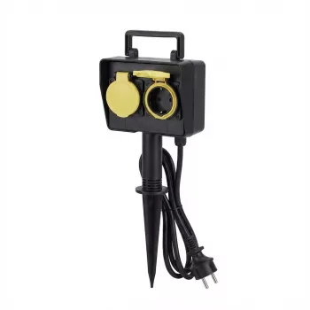 Power Extension Cable Bachmann 394.180 2m 2 AC Outlets Outdoor Black Blue