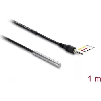 Sensor/actuator cable DELOCK 91387, 1 m length, male connector, black
