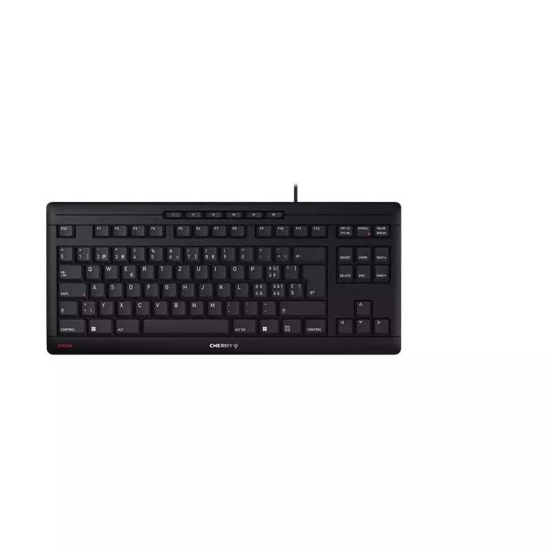 CHERRY STREAM TKL keyboard Universal USB QWERTZ Swiss Black