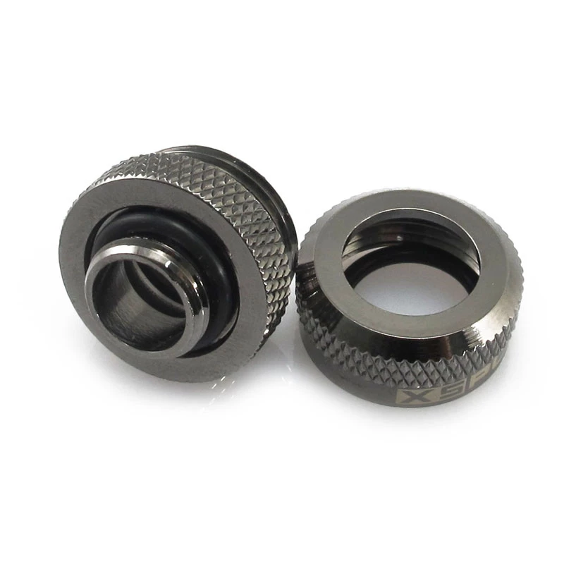 XSPC Connector G1/4 to 14mm Hardtube, black chrome - 8 pieces