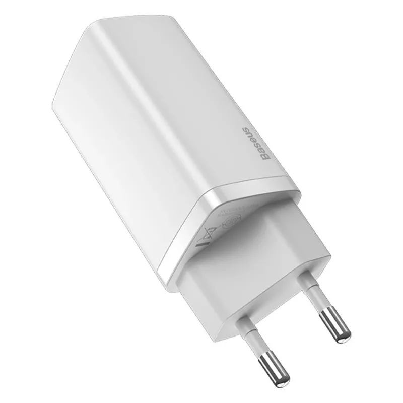 Charger Baseus CCGAN2L-B02 Indoor AC Fast Charging 20V 1xUSB 1xType-C White