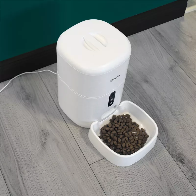 Automatic Pet Feeder Tellur TLL331461 with UltraHD Camera, 4 L, White